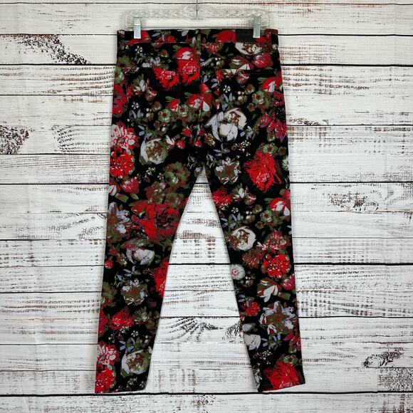 Women's BDG Urban Outfitters Red Black Floral Print Mid Rise Twig Jeans 29 X 29 - Picture 2 of 8